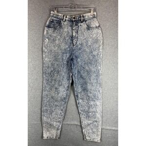 Vintage Stefano Jeans Womens 10 Acid Wash Tapered High Rise Ankle Zipper 80s Den